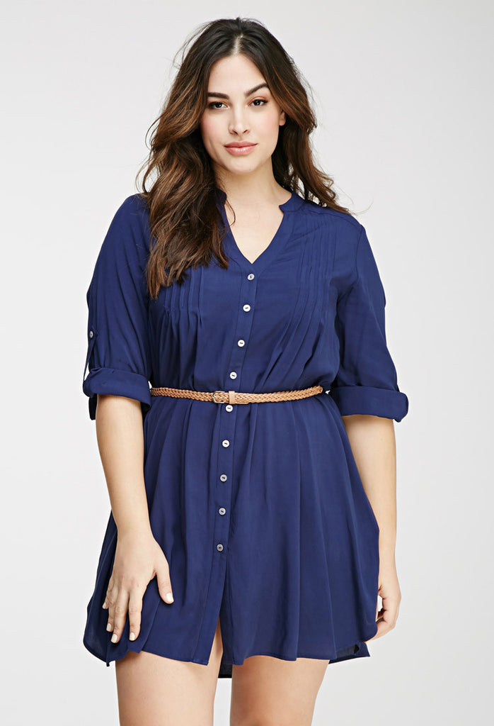 Pintucked Shirt Dress